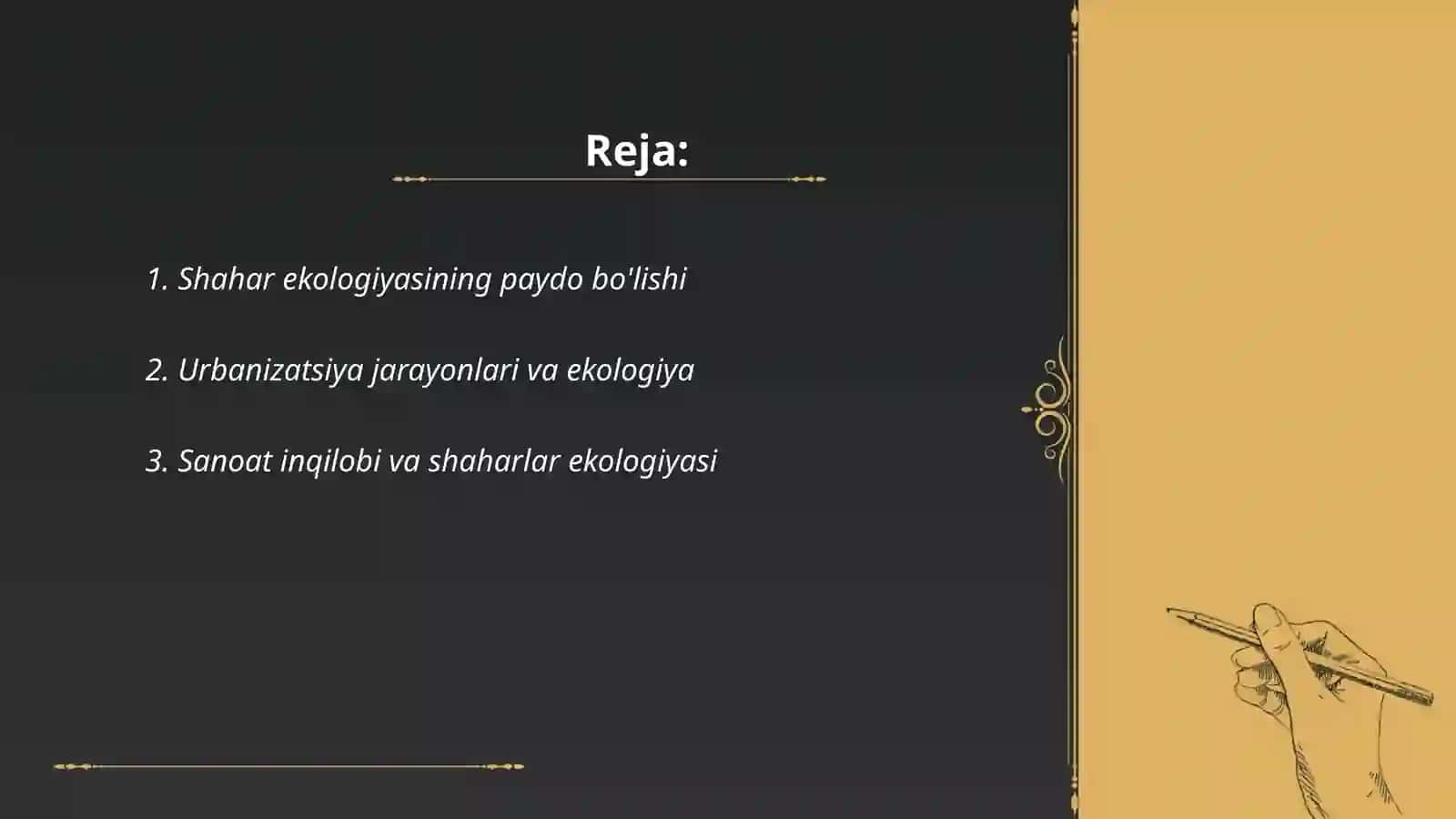 Shahar ekologiyasi fanining rivojlanish tarixi 2