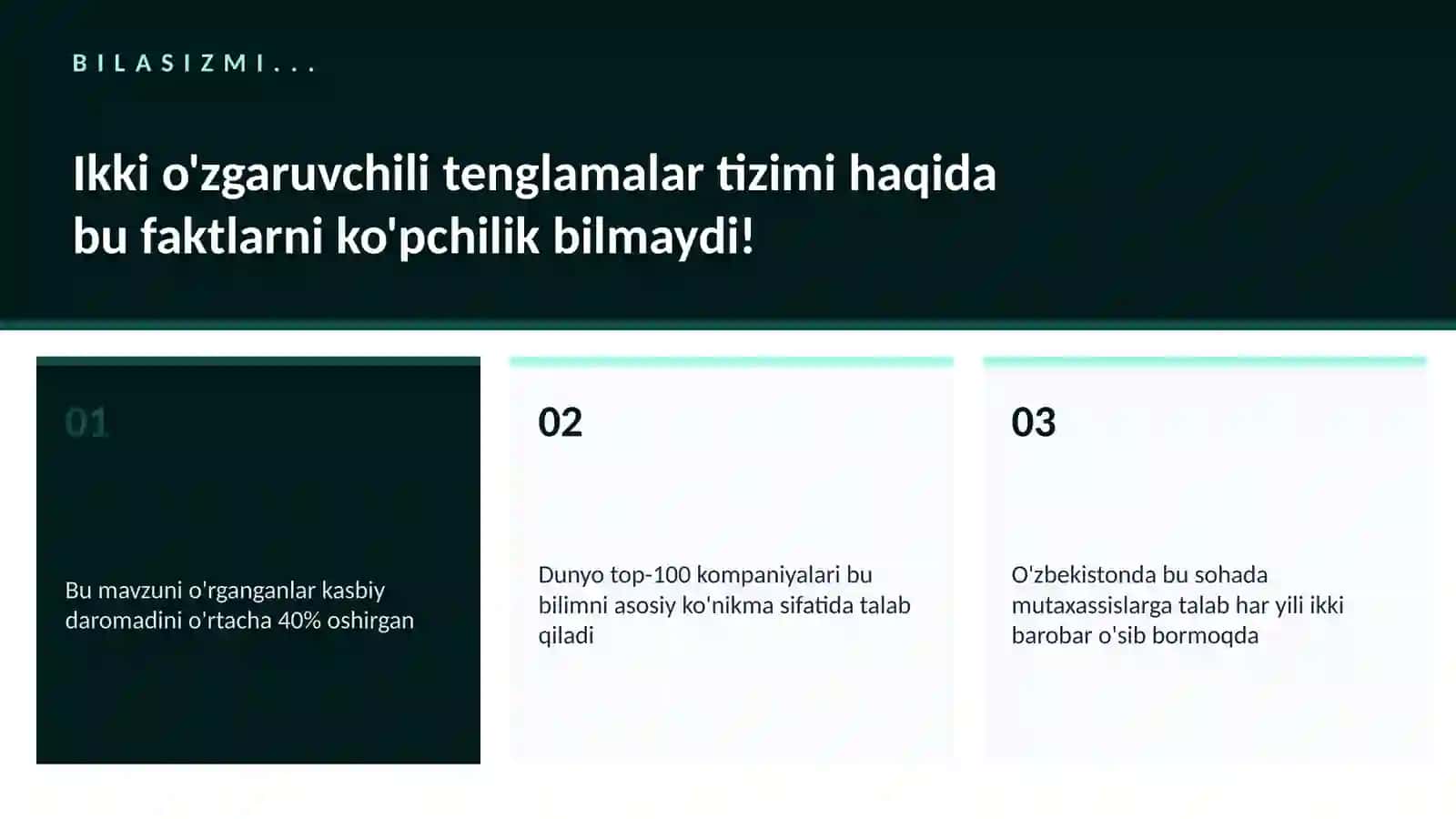 Ikki o'zgaruvchili tenglamalar tizimi 2