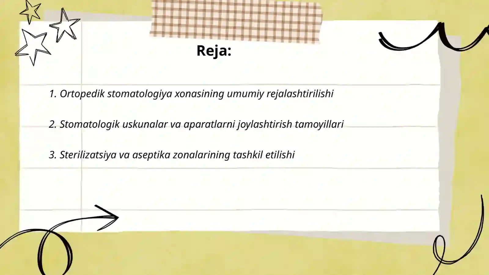 Ortopedik stomatologiya xonasining tuzilishi 2