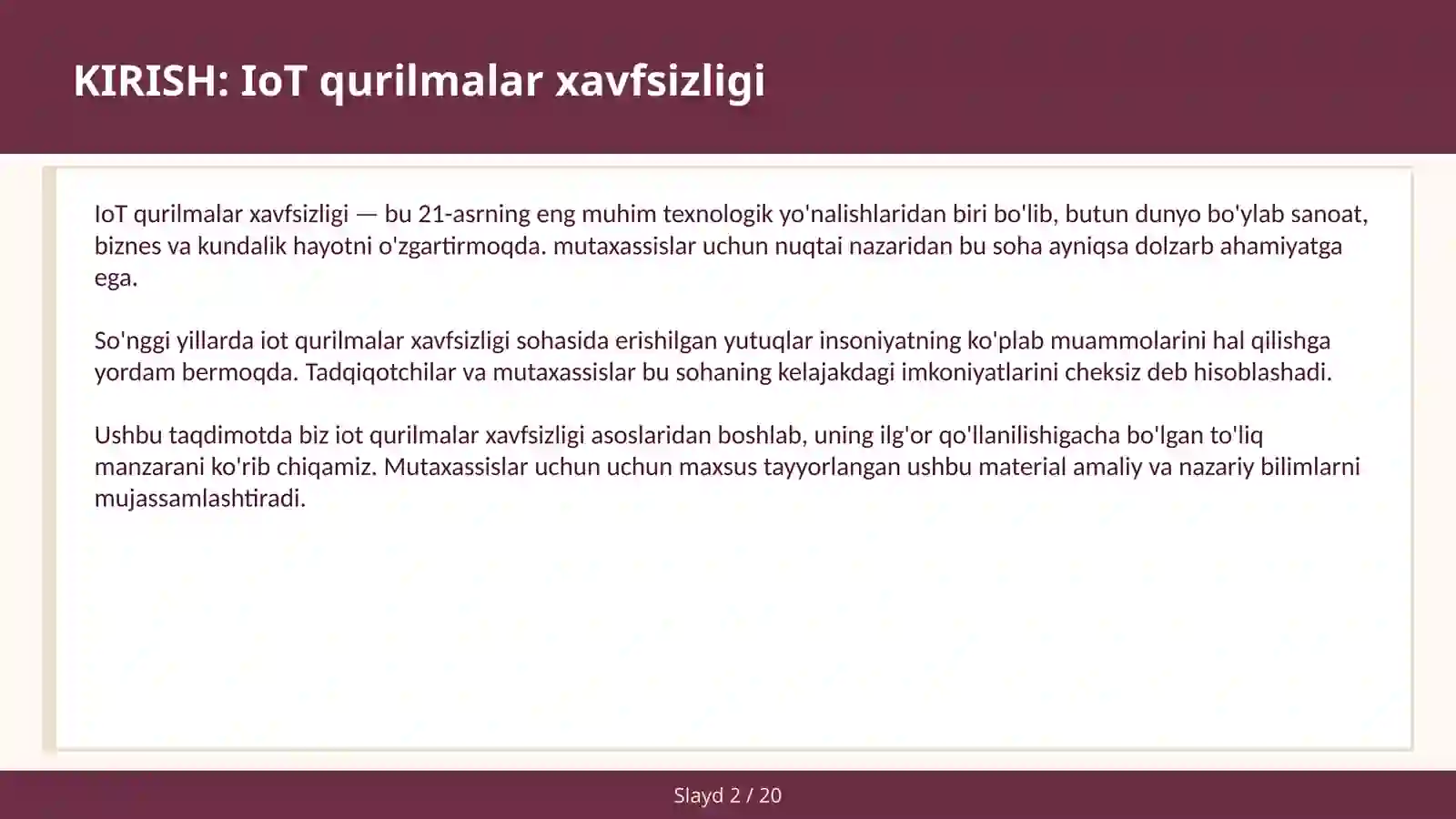 IoT qurilmalar xavfsizligi 2