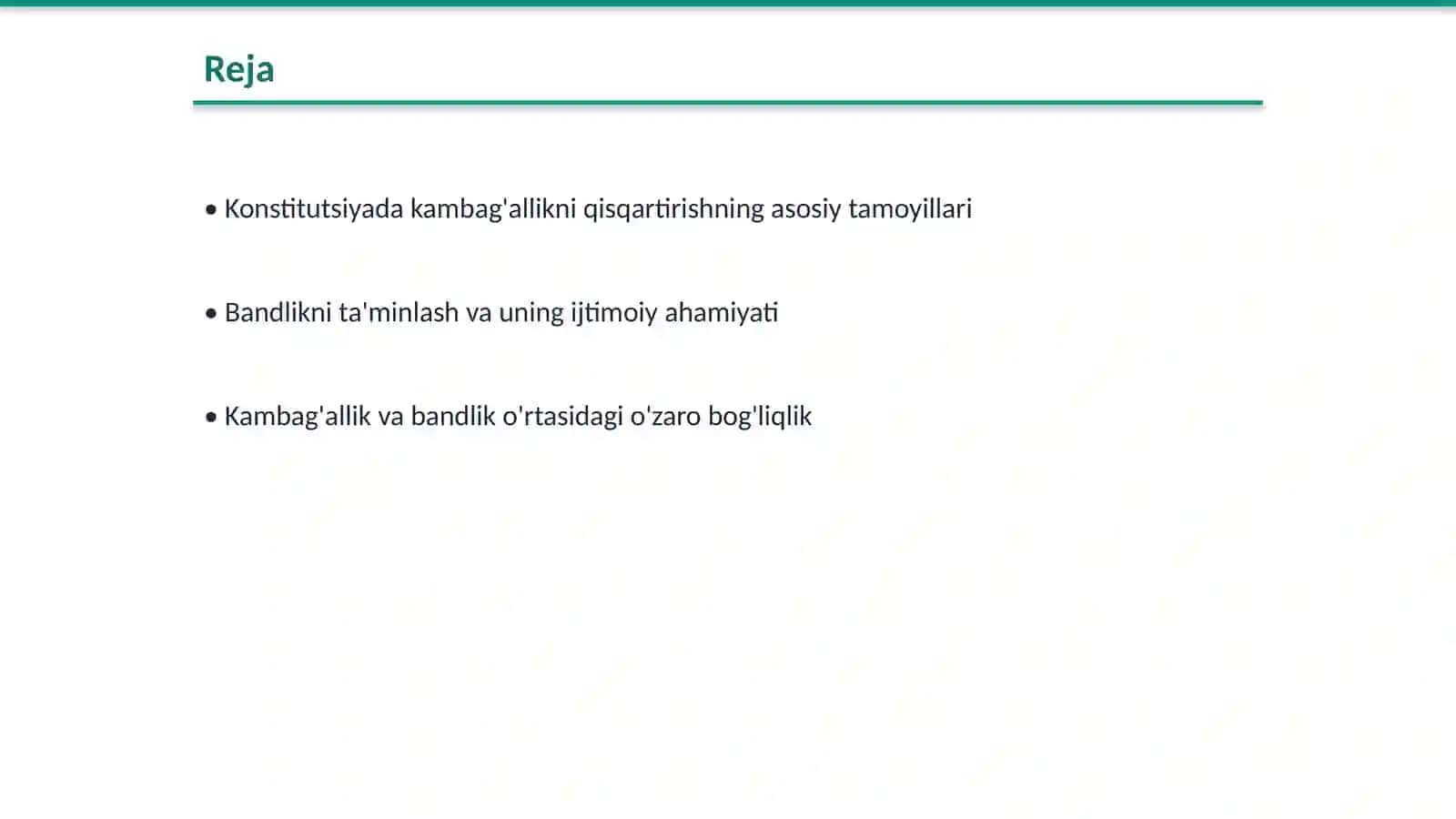 Konstitutsiyada kambag'allikni qisqartirish va bandlikni ta'minlash 2