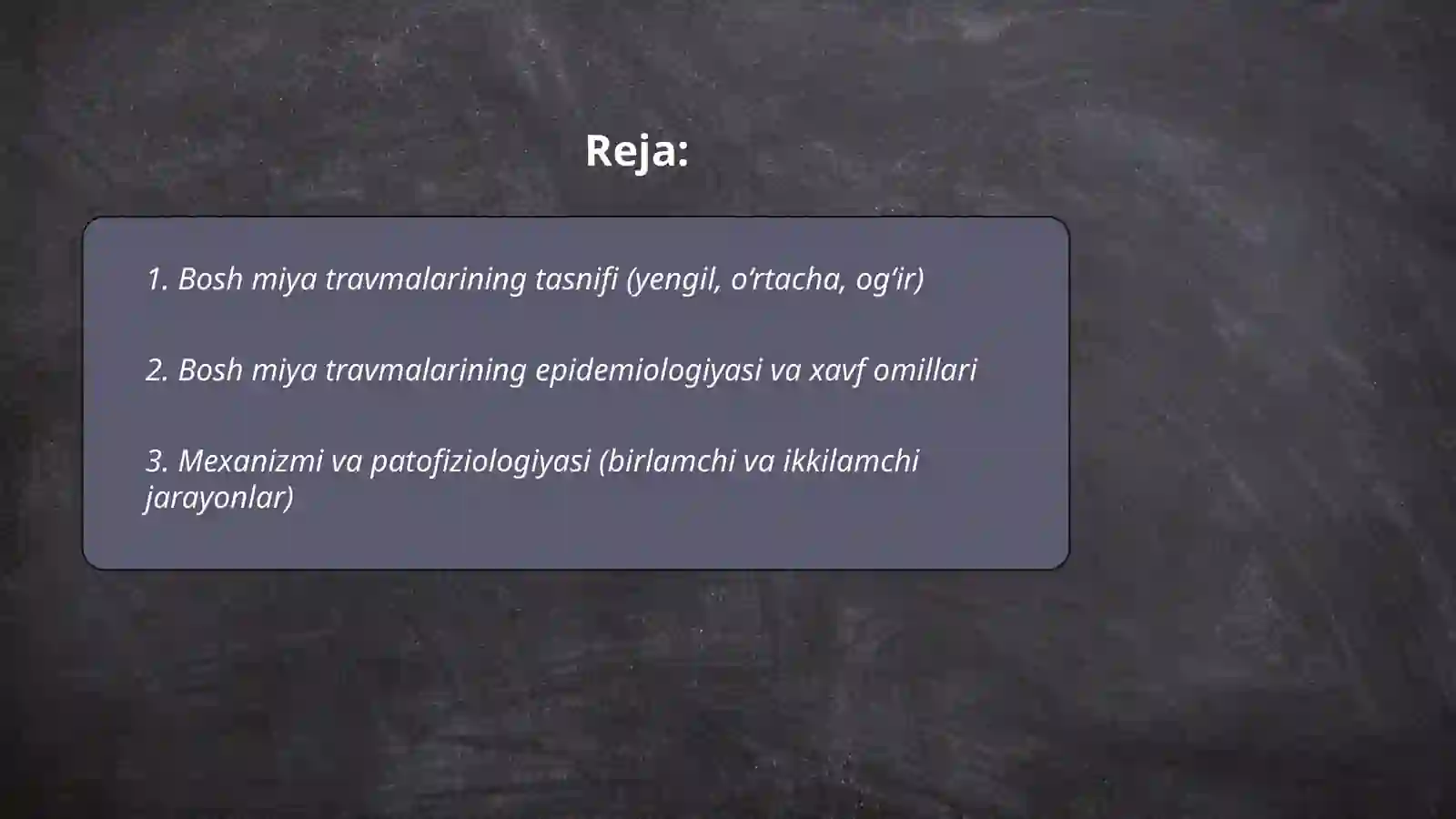 Bosh miya travmalari 2