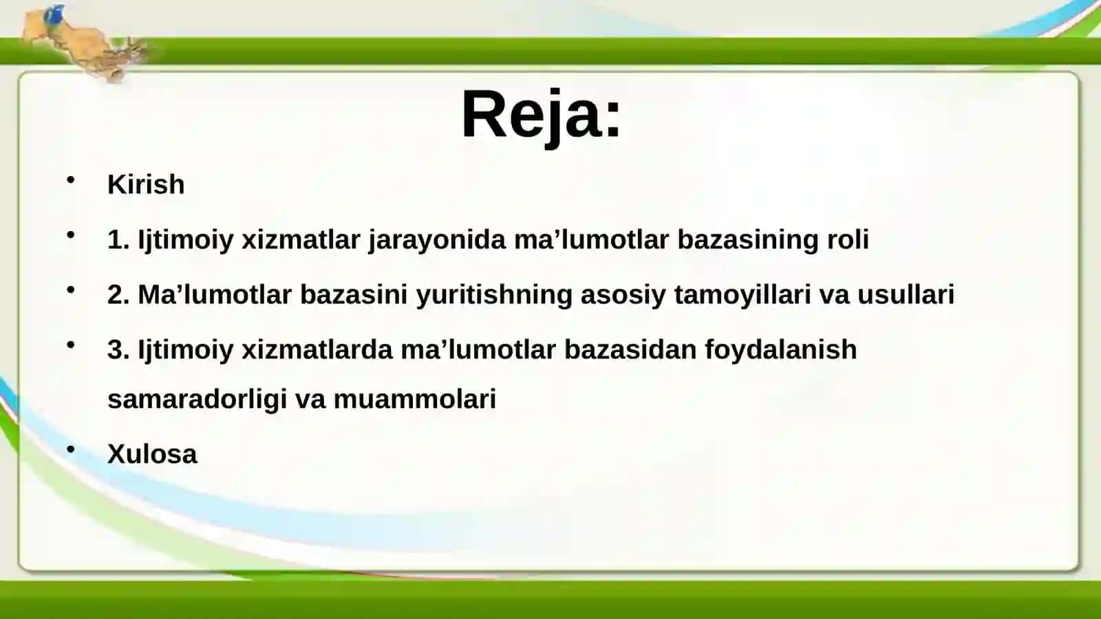 Ijtimoiy xizmatlar jarayoni ma’lumotlar bazasini yuritishning ahamiyati 2