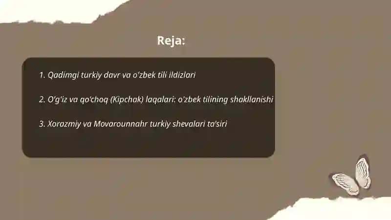 O'zbek tili tarixi shakllanishi taraqqiyot bosqichlari 2