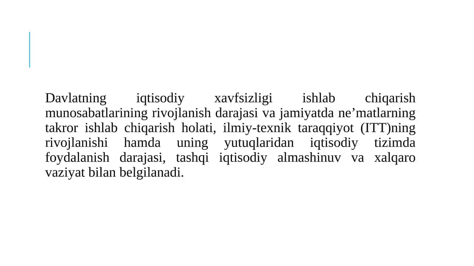Mamlakat iqtisodiy xavfsizligini taʼminlash mexanizmi va tizimi 2