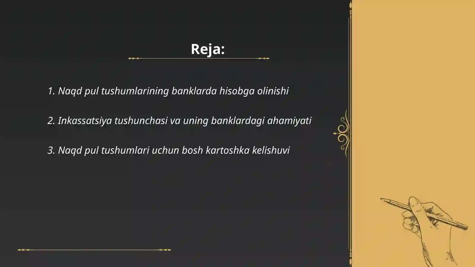 Banklarda mijozlarning naqt pul tushumini inkassatsiya qilishning bugalteriya hisobi 2