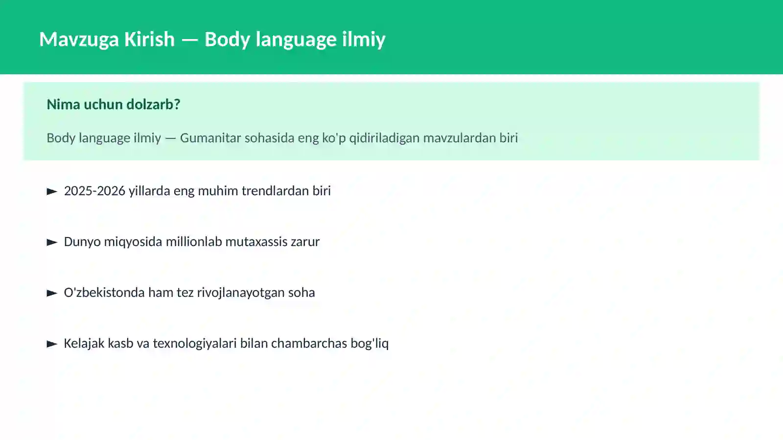 Body language ilmiy 2