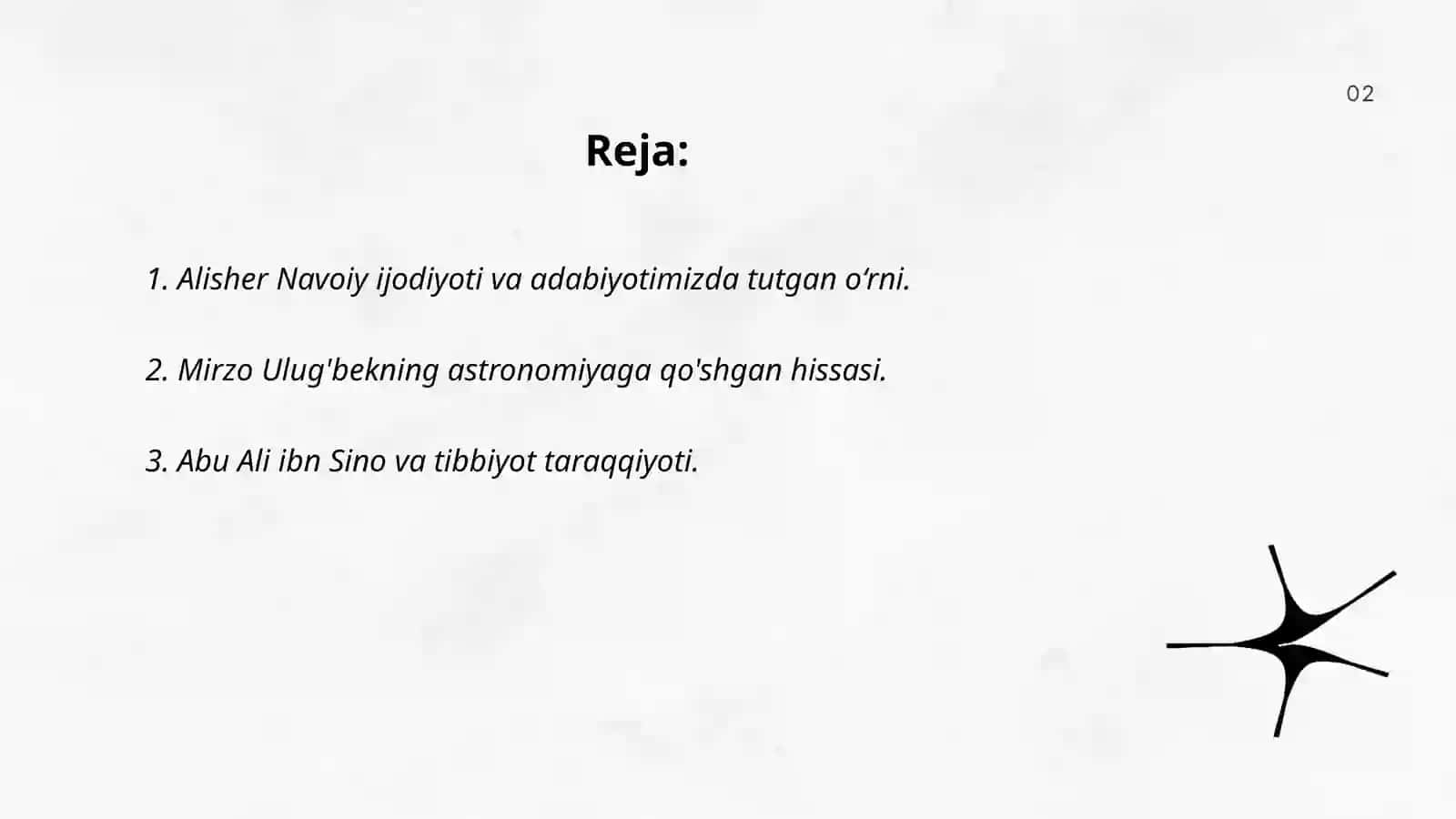 IX-XII asrlarda mamlakatimiz hududida ro'y bergan madaniy uyg'onish (Renessans). Buyuk allomalarning jahon sivilizatsiyasiga qo'shgan hissasi 2
