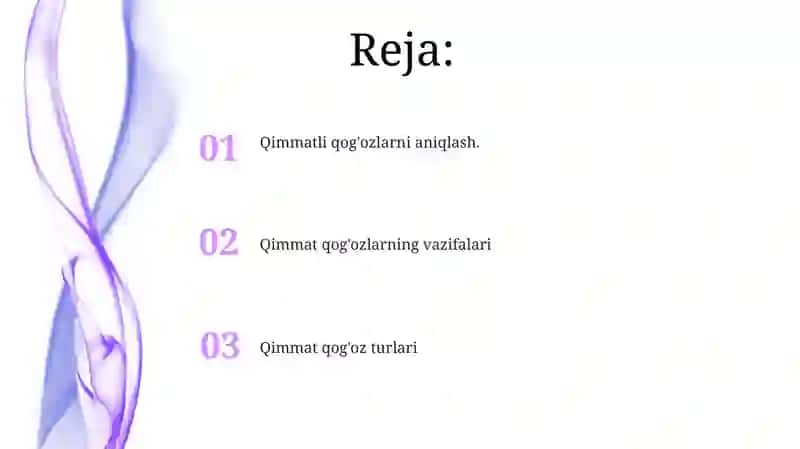 Qimmatli qog’ozlar, ularning turlari va amal qilishi 2