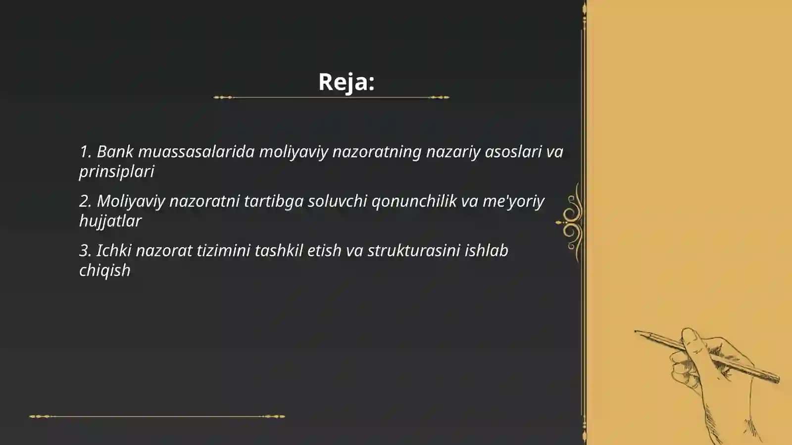Bank muassasalarida moliyaviy nazoratni tashkil etish 2