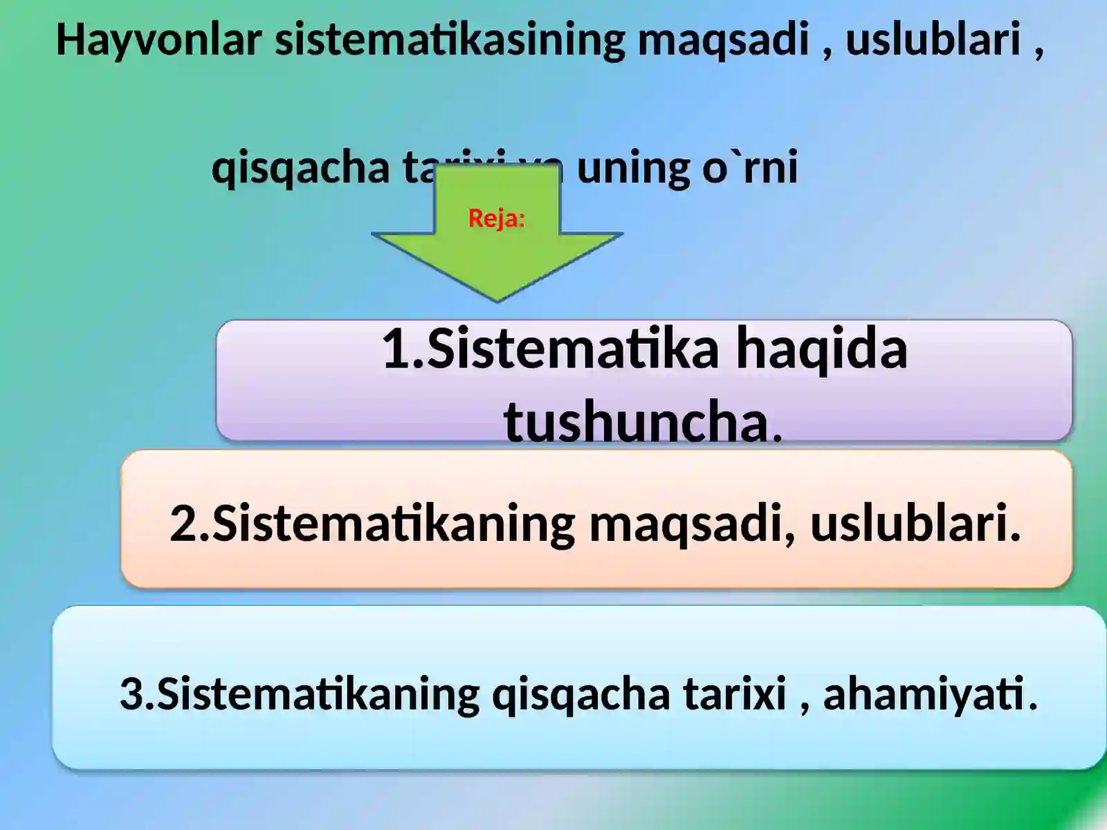 Hayvonlar sistematikasi 2