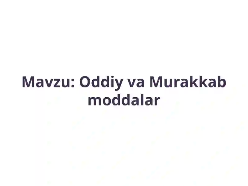 Kimyo fani o’qituvchisi 2