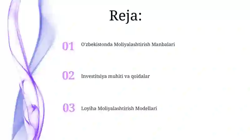 O'zbekistonda Moliyalashtirish Manbalari 2