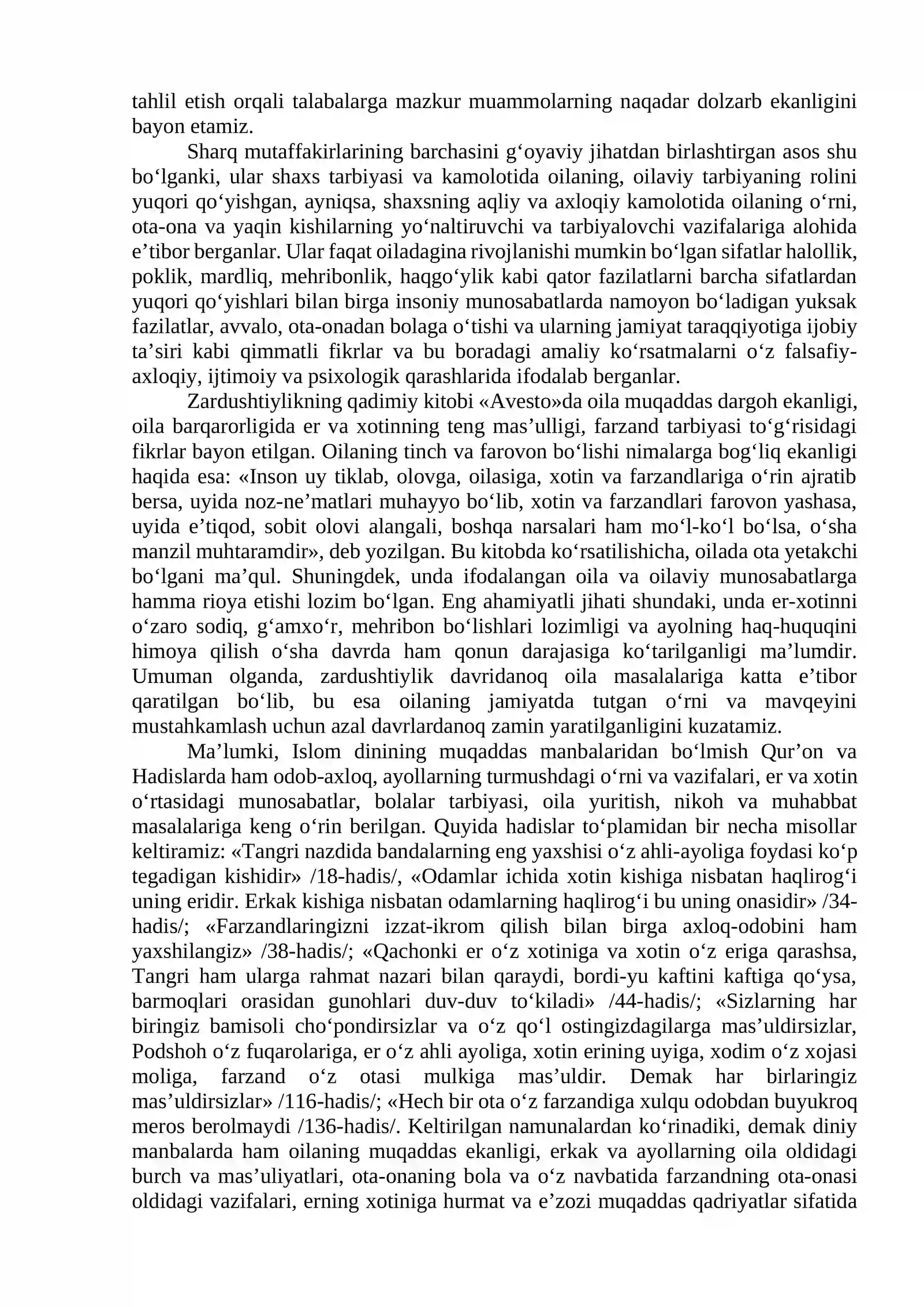 SHARQ MUTAFAKKIRLARINING OILA XUSUSIDA PSIXOLOGIK-PEDAGOGIK QARAShLARI 2