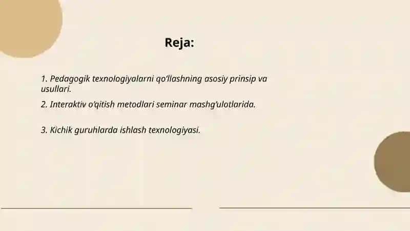 Pedagogik texnologiyalarni qoʻllash metodikasi 2