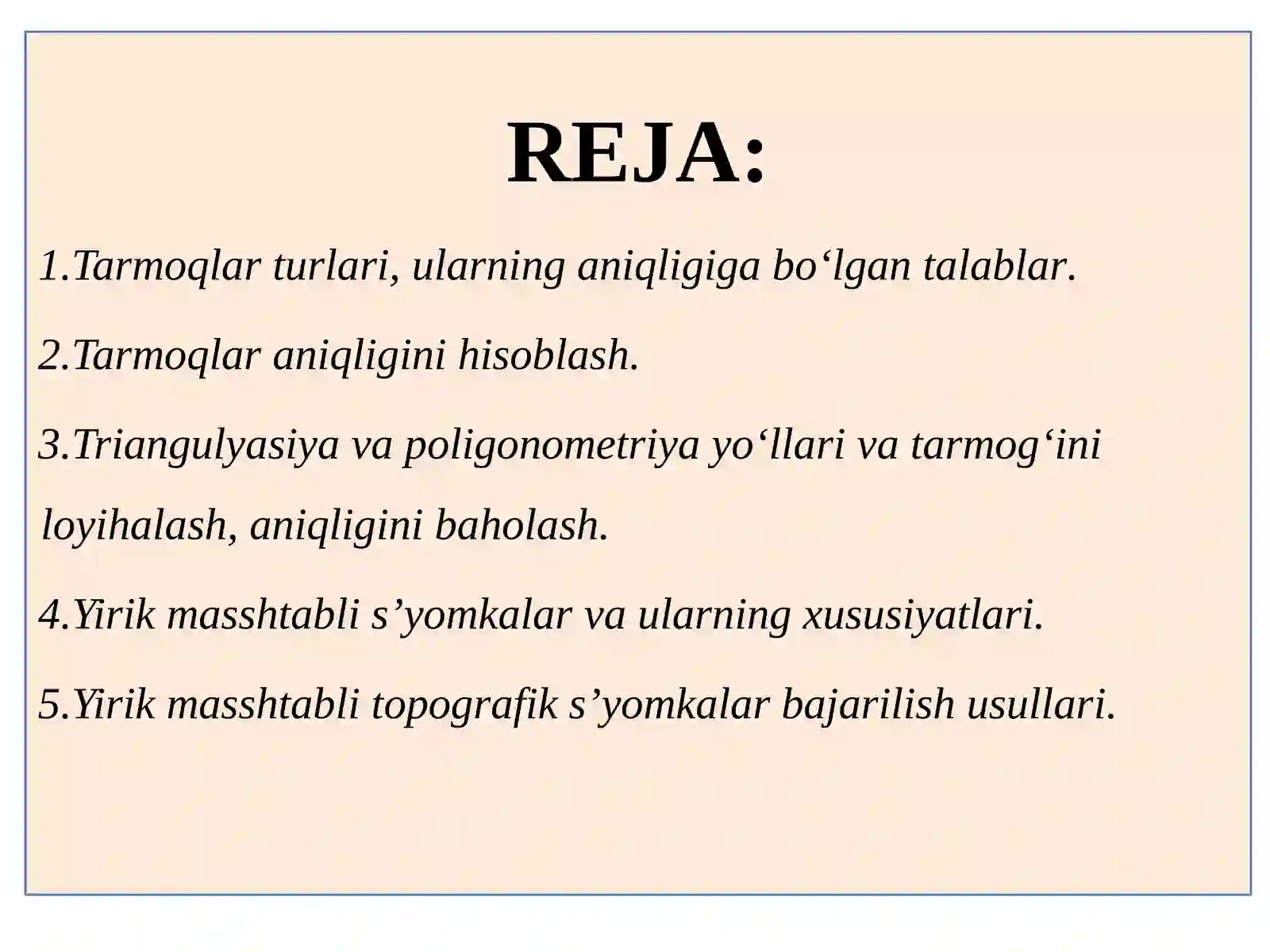 Geodezik tayanch tarmoqlari haqida ma'lumot 2