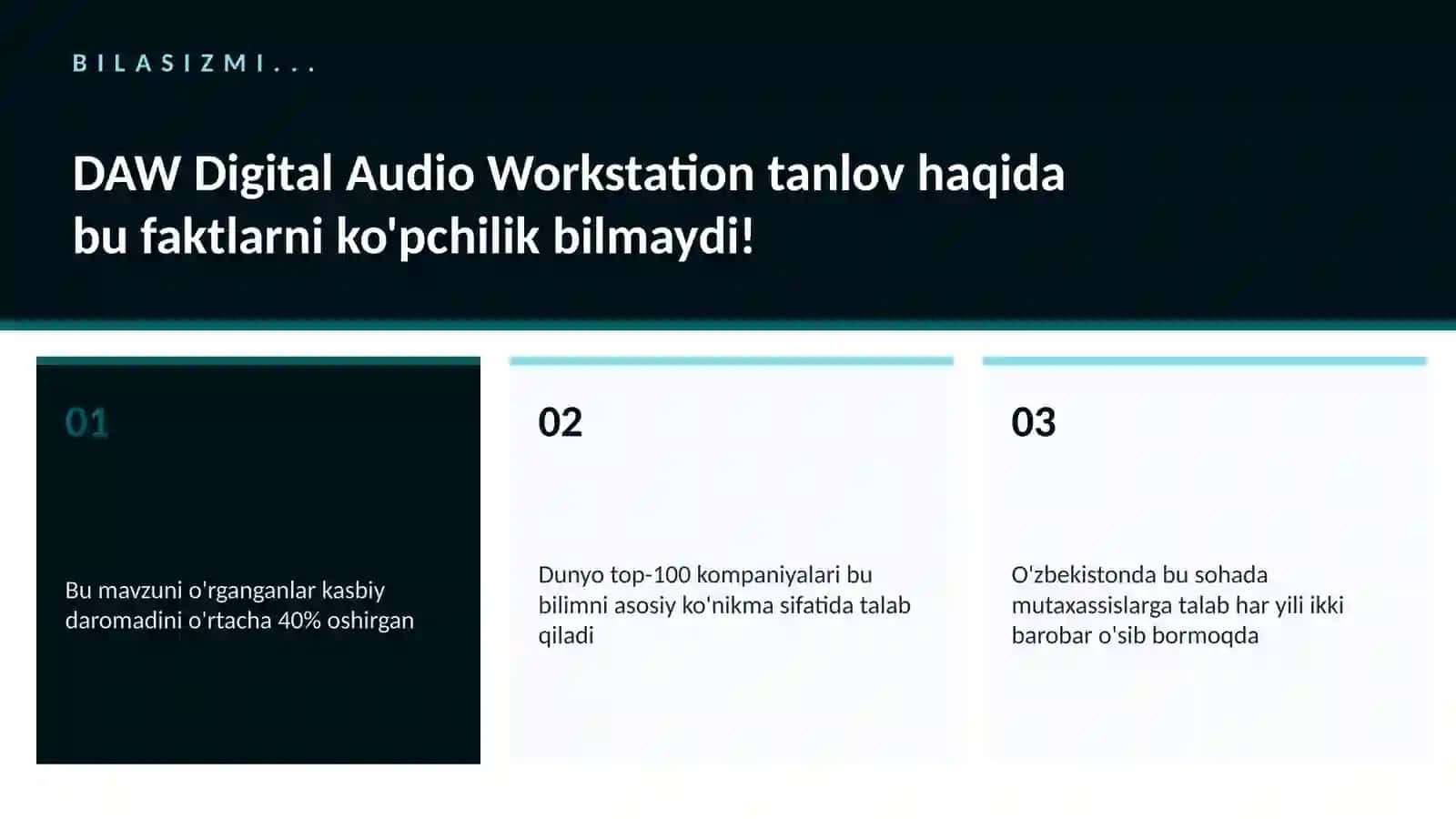 DAW Digital Audio Workstation tanlov 2