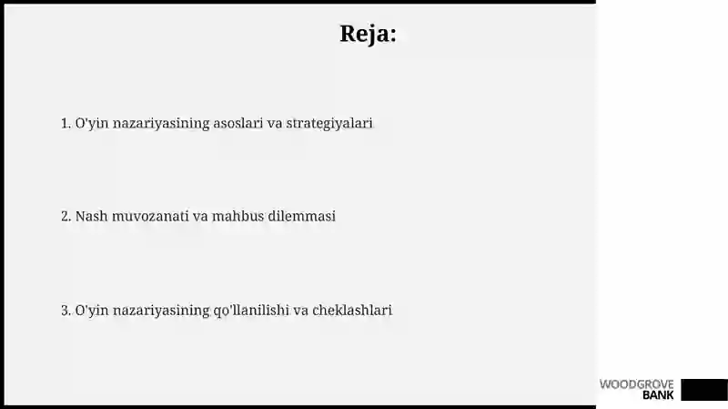 O'yin nazariyasi 2