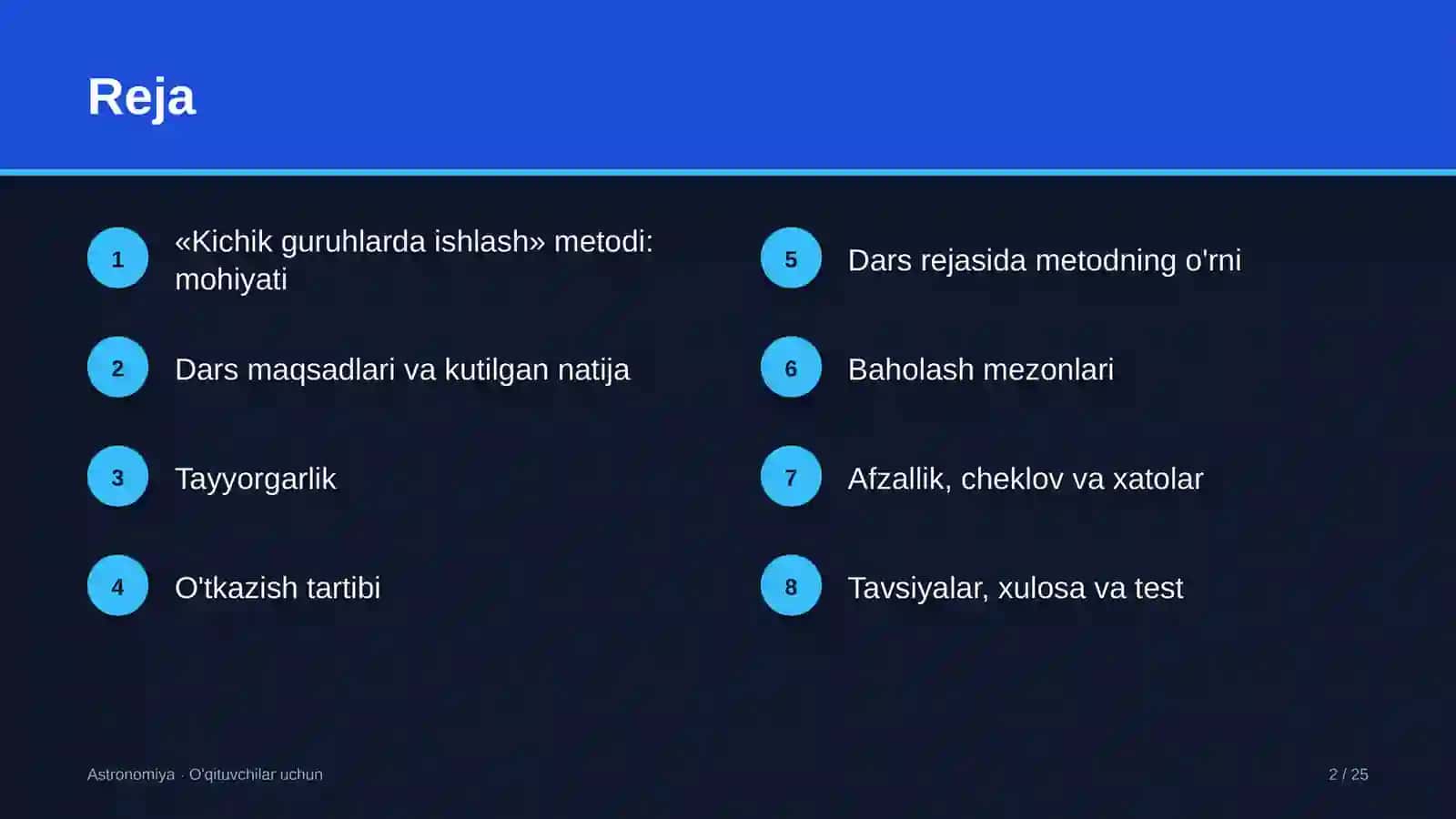 astronomiya darslarida kichik guruhlarda ishlash metodidan foydalanish 3624 2