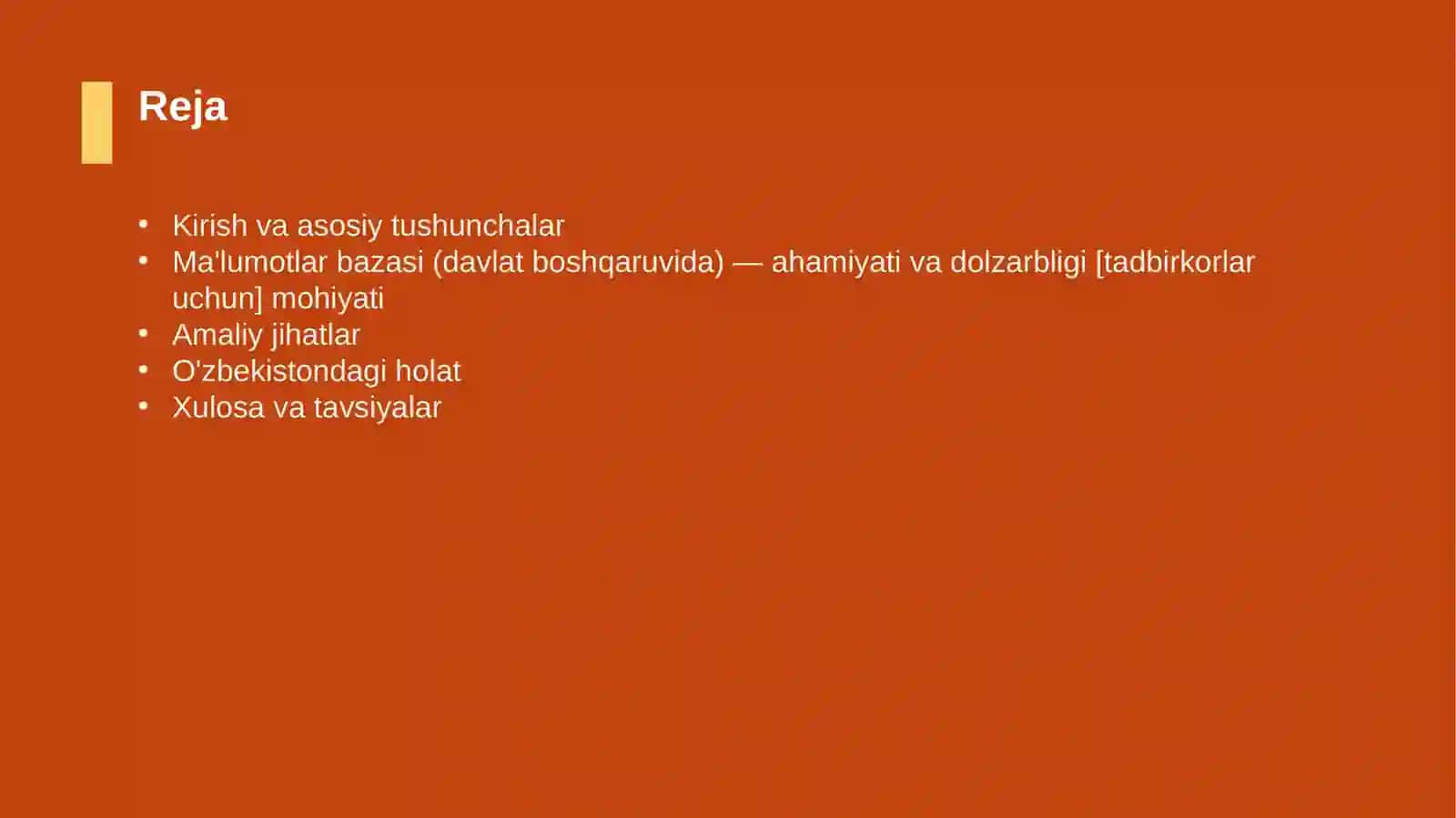 Ma'lumotlar bazasi (davlat boshqaruvida) — ahamiyati va dolzarbligi [tadbirkorlar uchun] 2