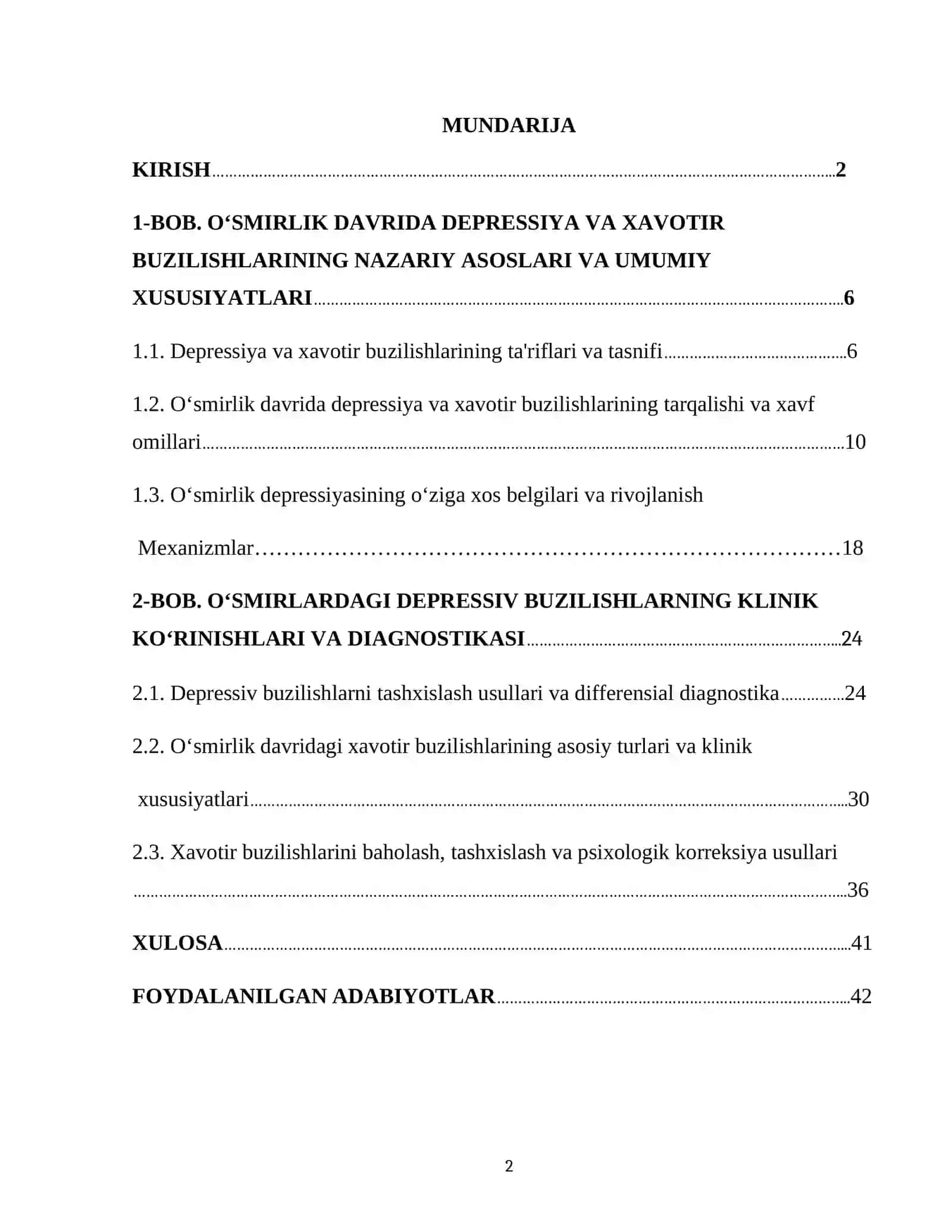 Oʻsmirlik davrida depressiya va havotir buzulishlari 2