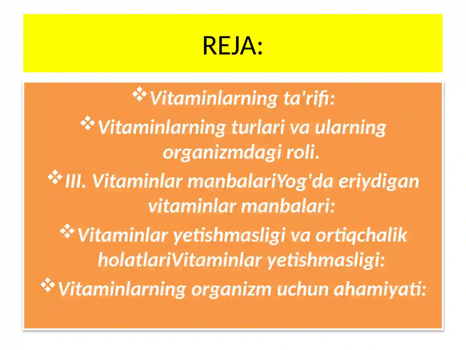 Vitaminlar ta'rifi 2
