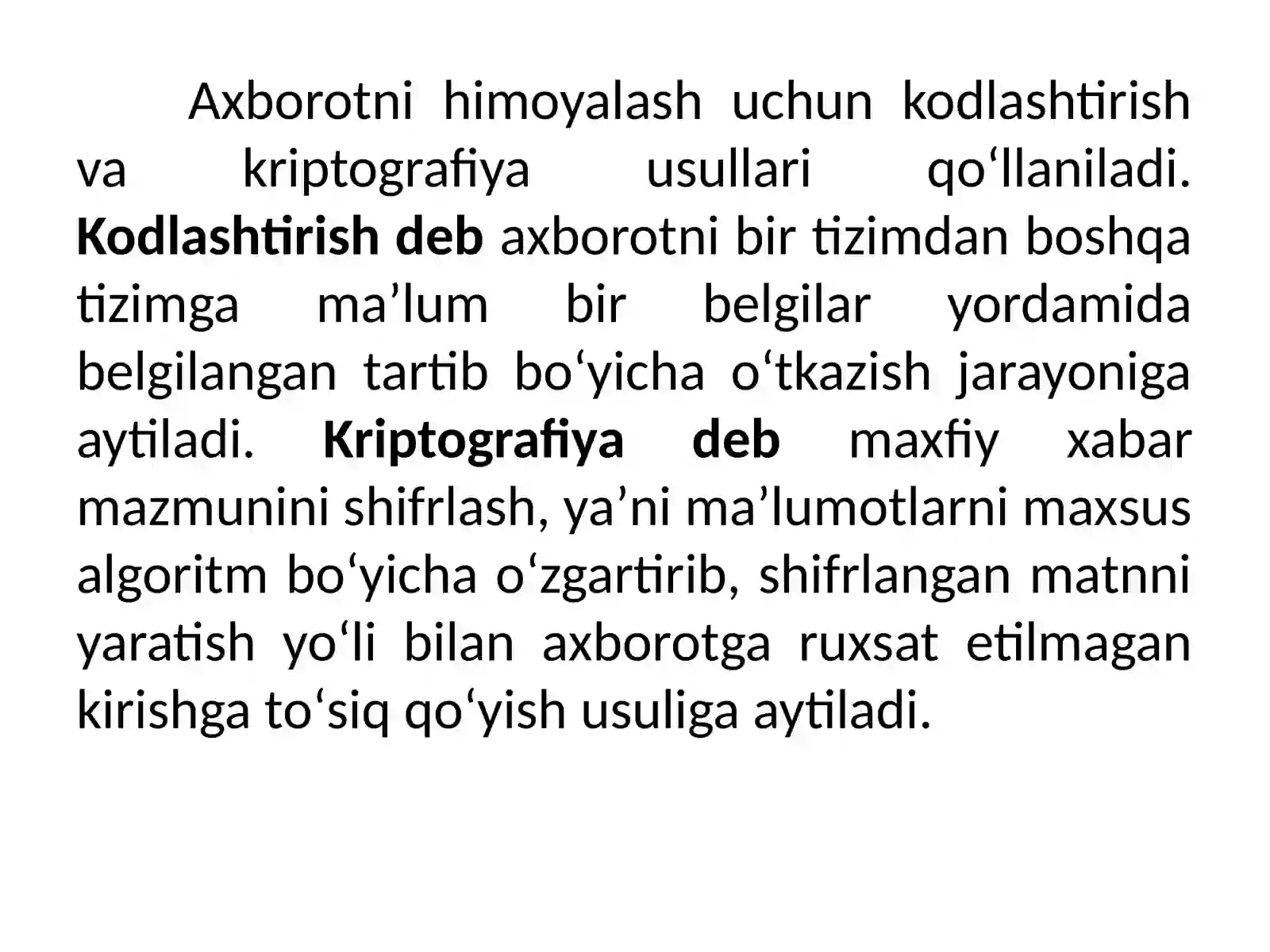 Axborotni himoyalashning kriptografik usullari 2