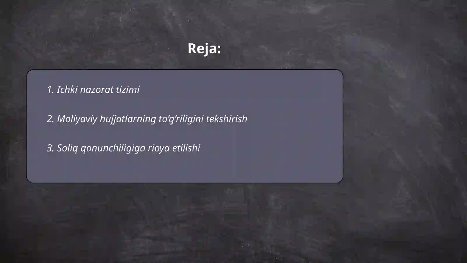Ichki nazorat tizimi 2
