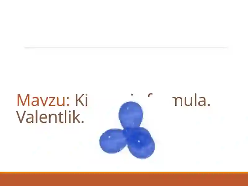Kimyoviy formula Valentlik 2