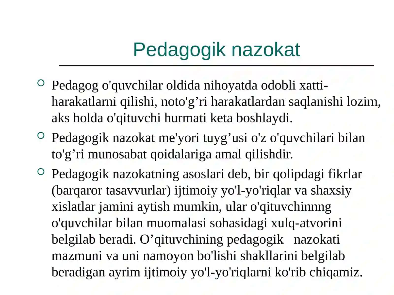 PEDAGOGIK NAZOKATNING MOHIYATI VA MAZMUNI 2
