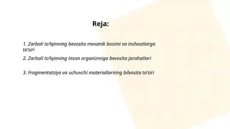 Zarbali to‘lqinni bevosita va bilvosita ta'sirlari 2