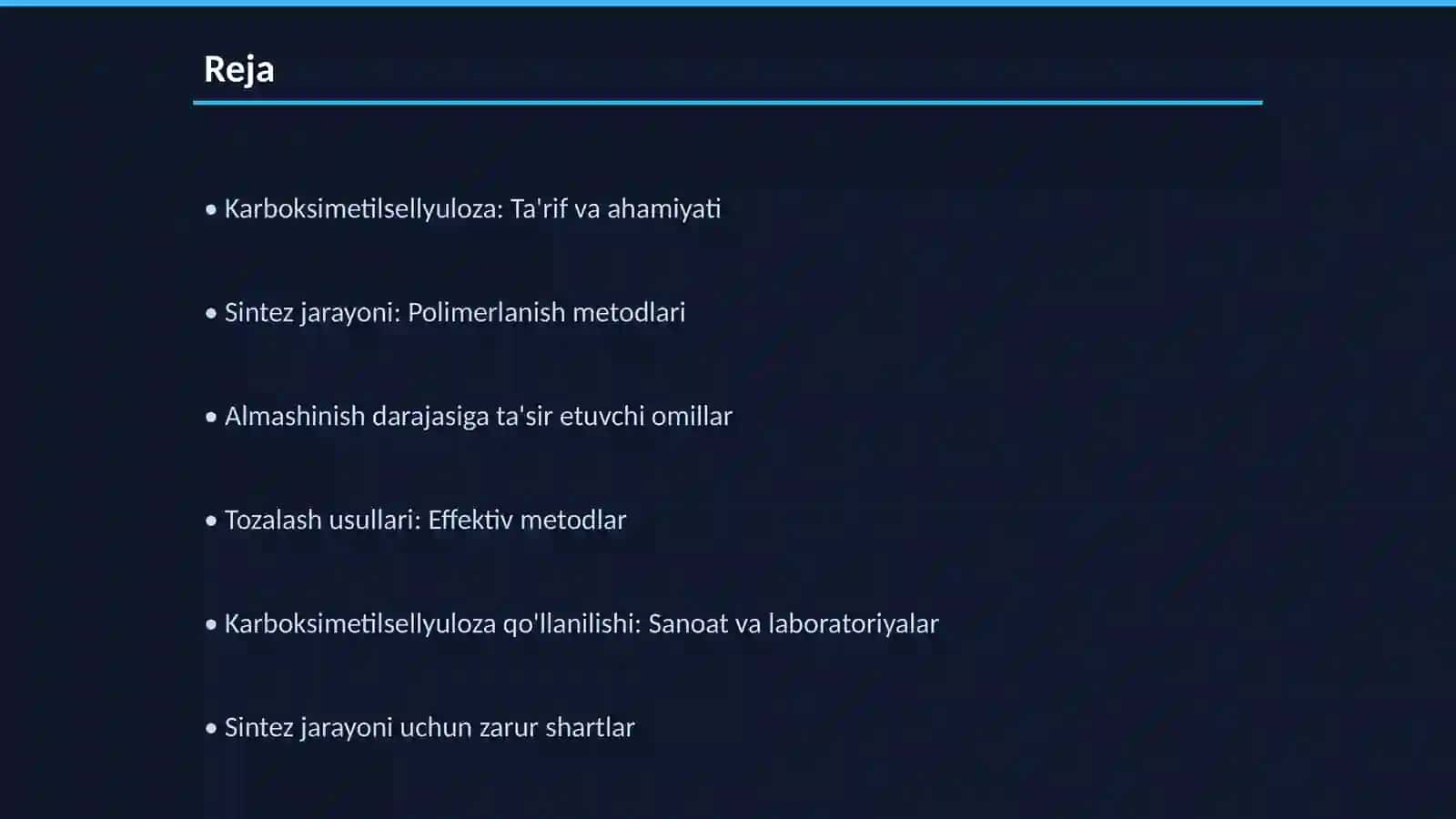 Karboksimetilsellyuloza sintezi va tozalash usullari 2
