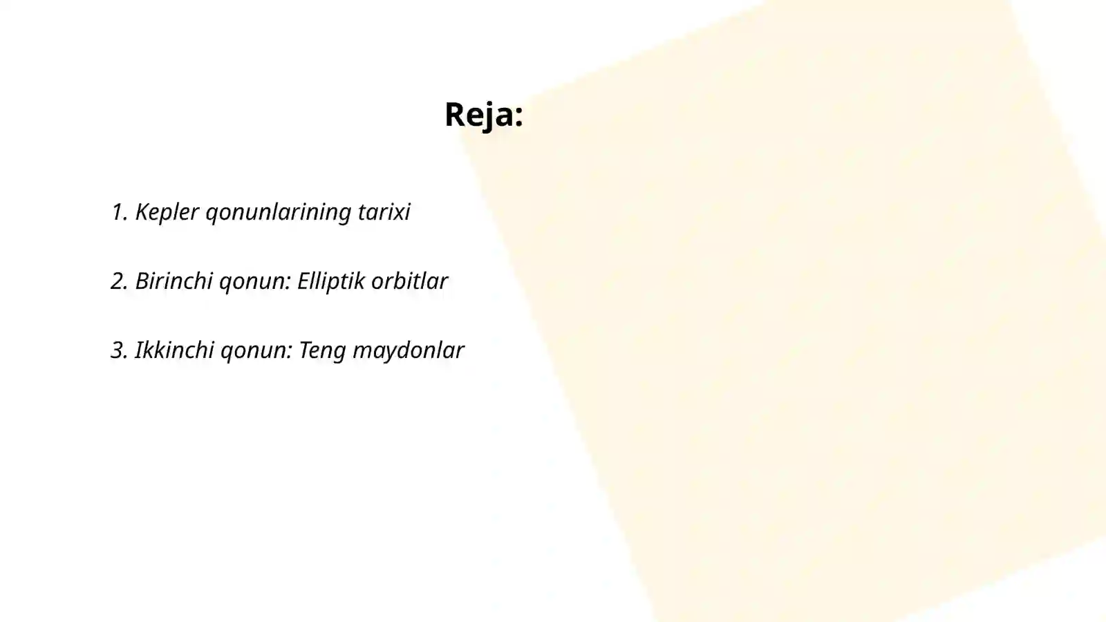 Kepler qonunlari 2