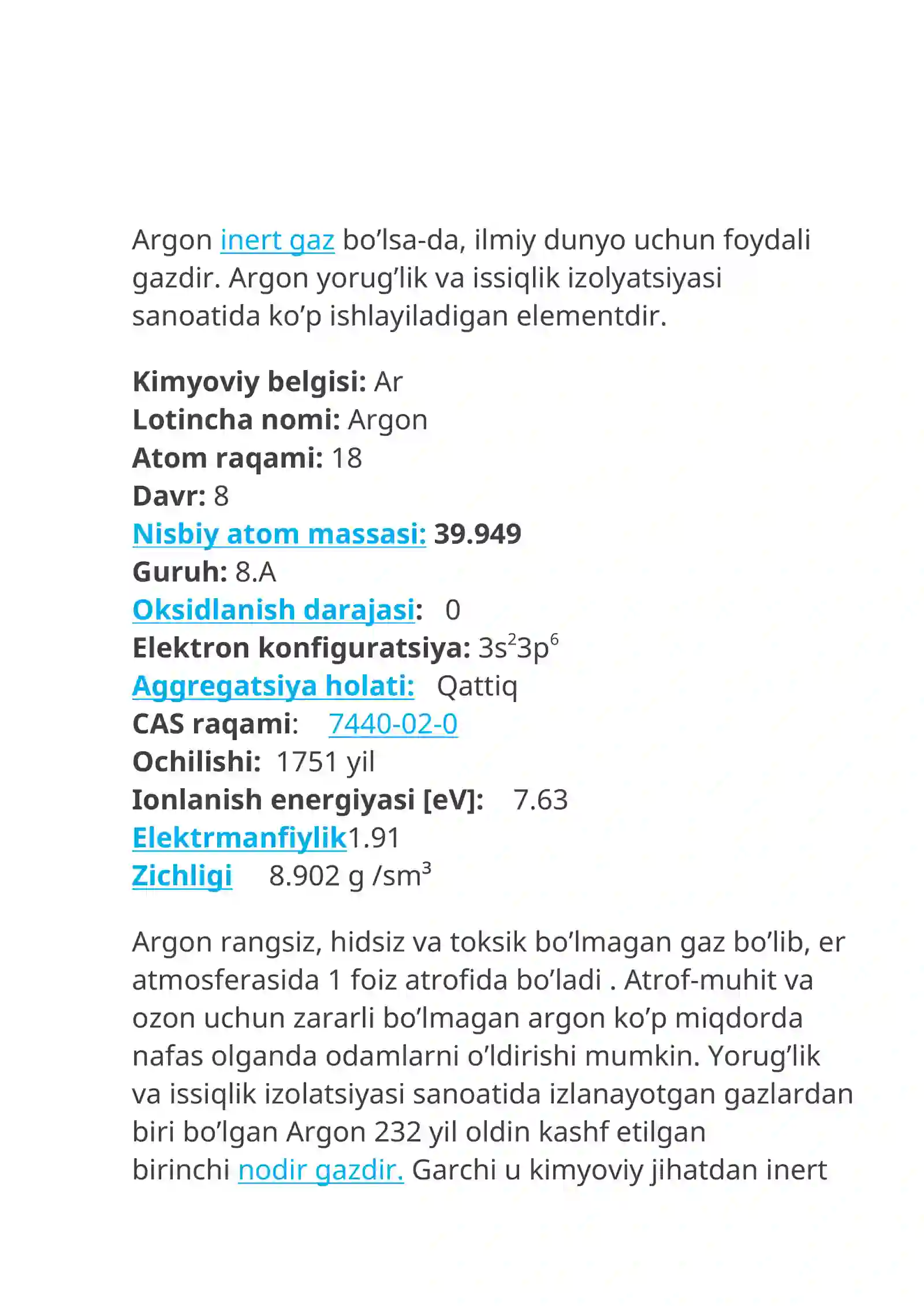 Argon elementi 2