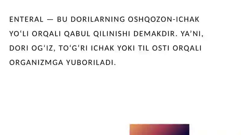 Enteral qo'llaniluvchi suyuq dori shakllari va ularga retsept yozish qoidalari. parenteral va sirtga qo'llaniluvchi suyuq dori shakllari va ularga retsept yozish qoidalari 2