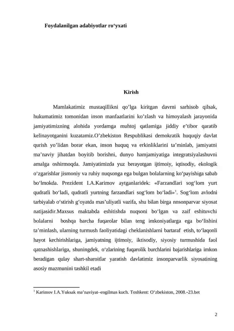 Eshitishida nuqsoni bo‘lgan o‘quvchilarini sensor hususiyatlarini eksperemental o‘rganish metodikasi 2