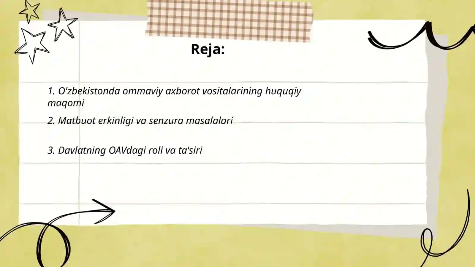 O'zbekiston Respublikasida ommaviy axborot vositalarining faoliyati (o'zgarish va muammolar) 2