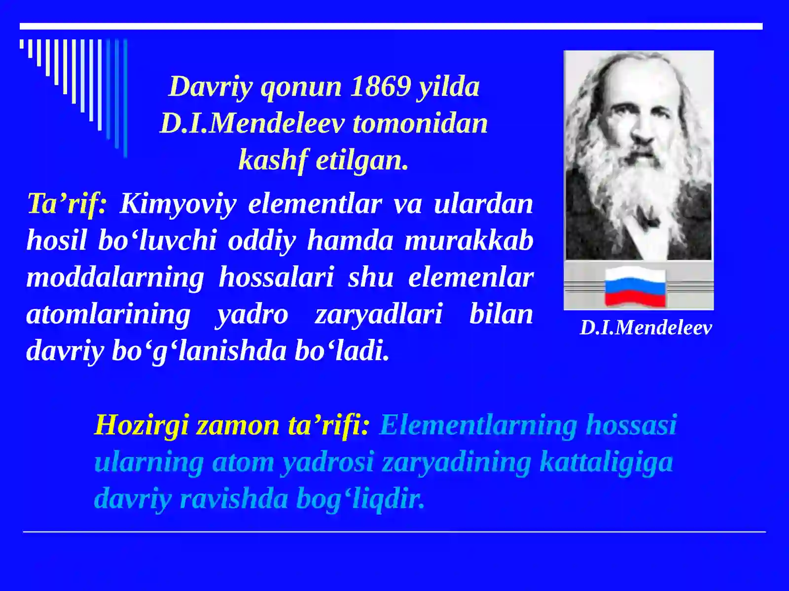 KIMYOVIY ELEMENTLAR DAVRIY QONUNI VA DAVRIY SISTEMA 2