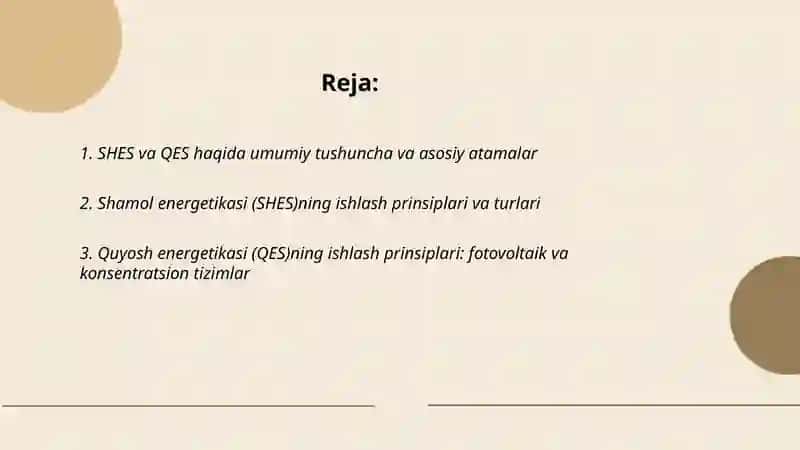 SHES va QES haqida umumiy tushuncha 2