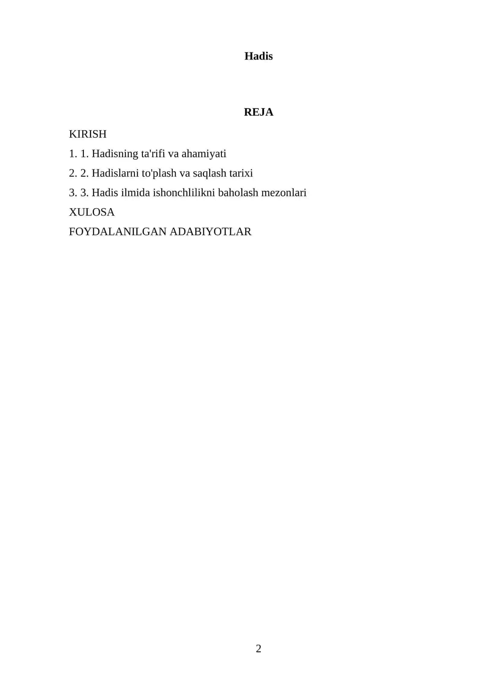 Hadis 2