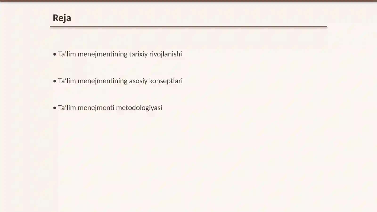 Ta’lim menejmenti fanining rivojlanish bosqichlari 2