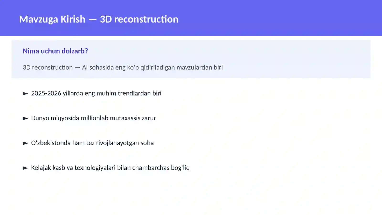 3D reconstruction 2