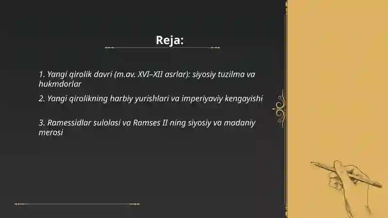 So‘nggi podsholik davrida Misr (m. av. XVI-XII asrlar va m. av. XI-IV asrlar) 2