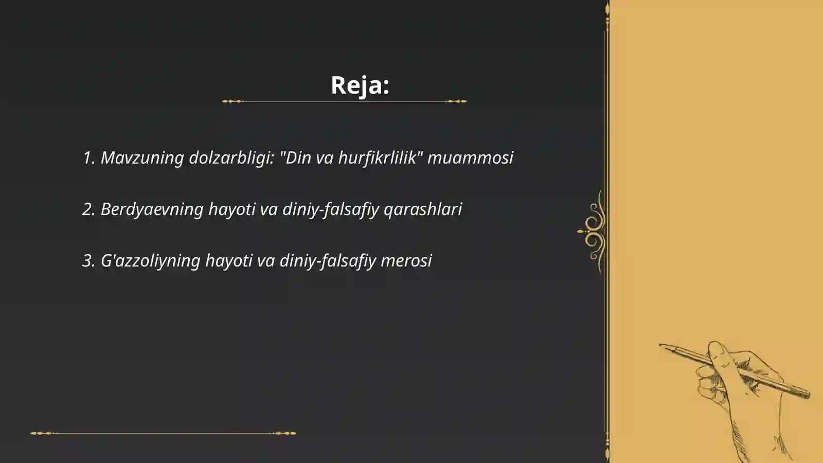 "Din va hurfikrlilik" 2