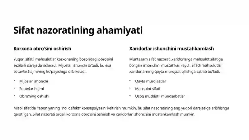 Tayyor mahsulot sifatini nazorat qilish va qabul qilib olish 2