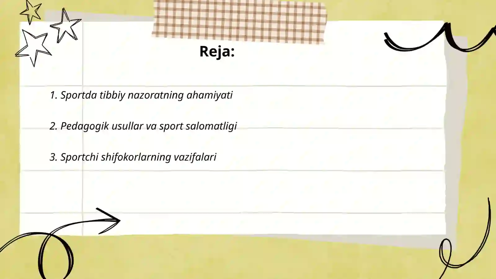 Sport pedagog shifokor nazoratini otkazish 2