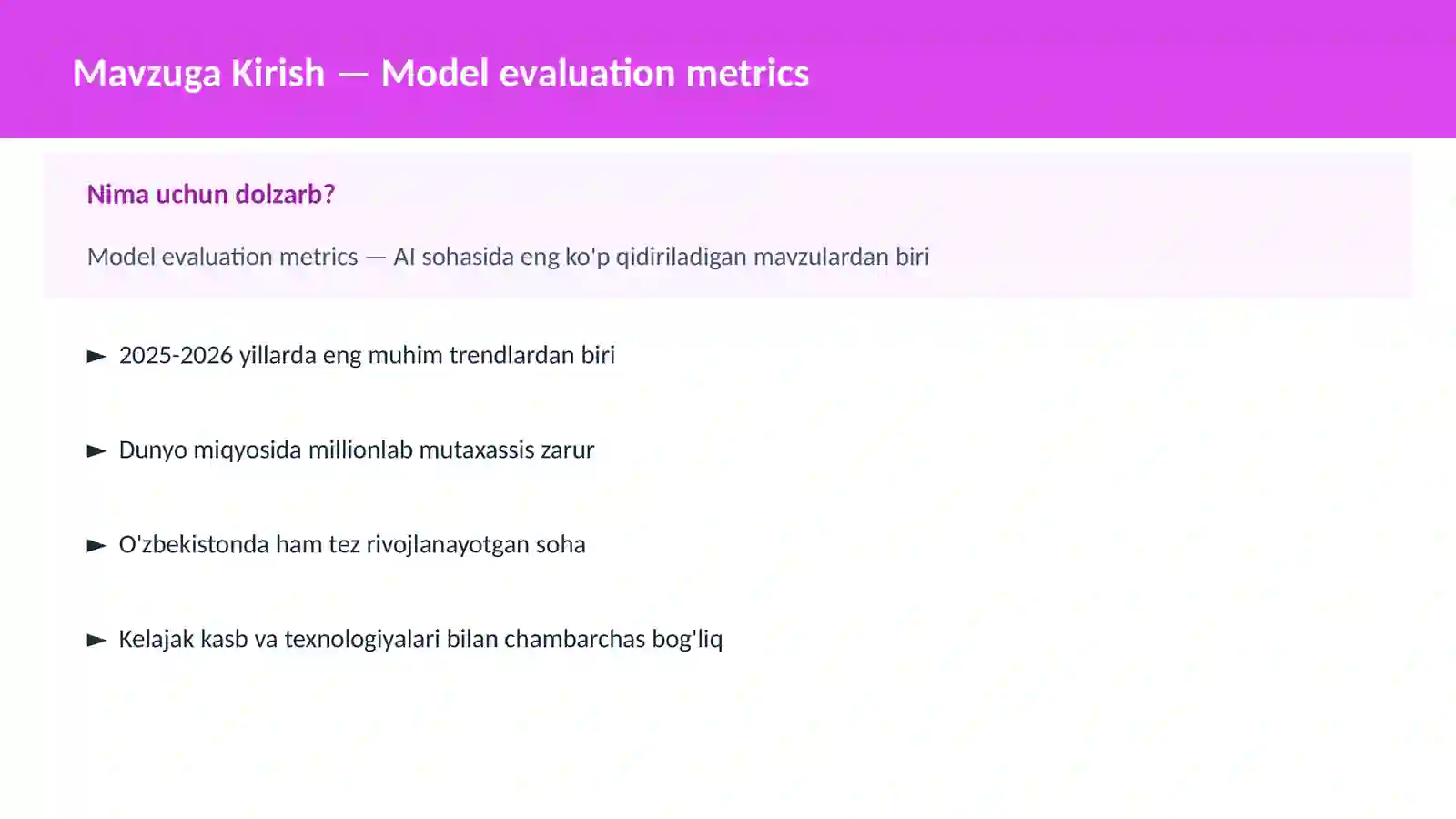AI | MACHINE LEARNING ASOSLARI 2
