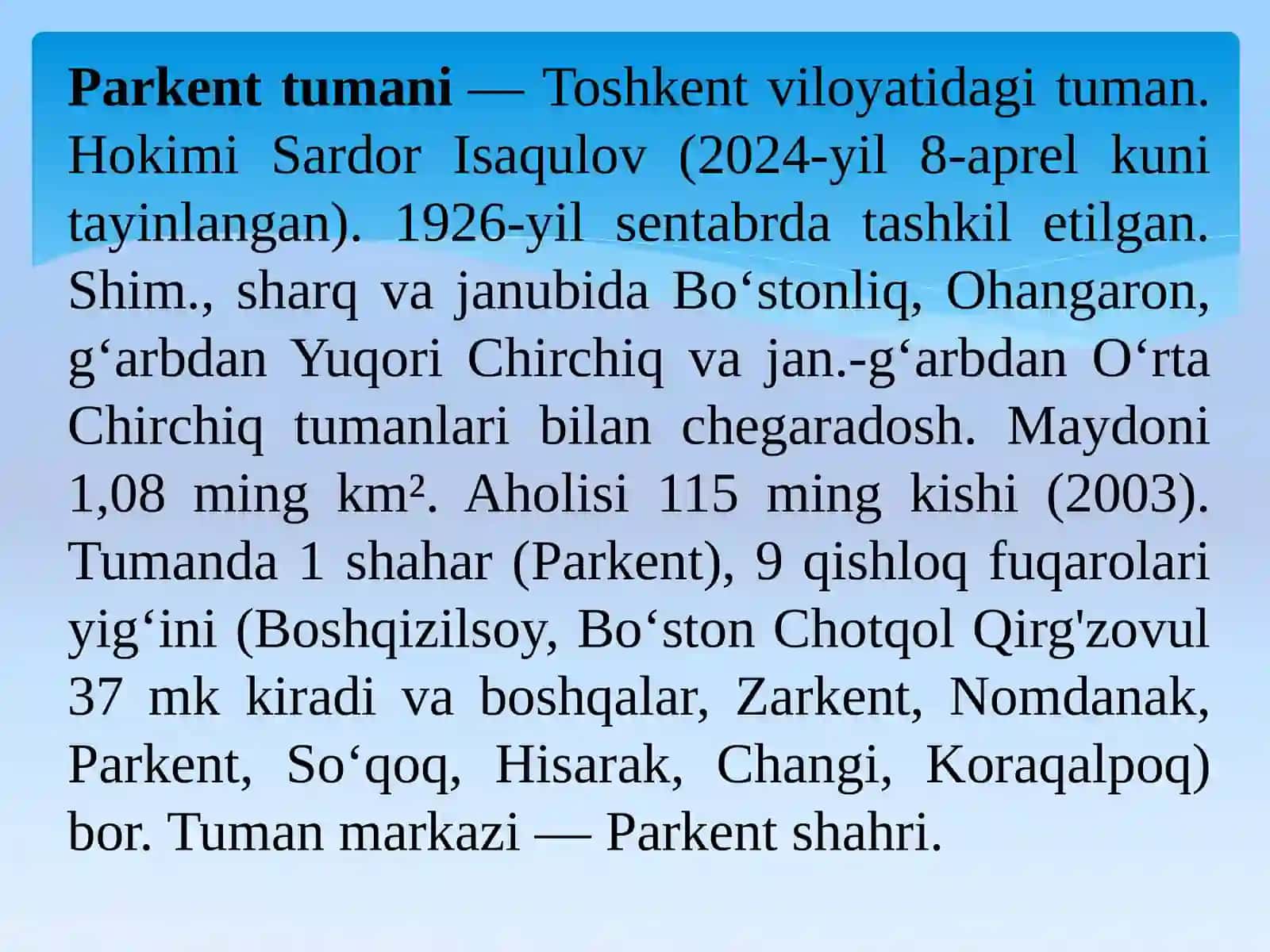 Parkent Tumani 2