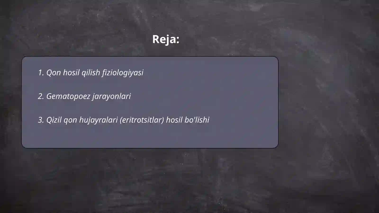 Qon hosil qilishning boshqarilishi 2