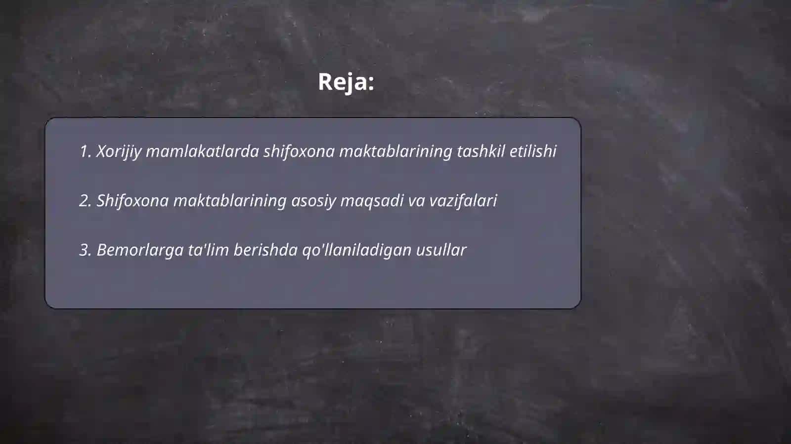 Xorijiy mamlakatlarda shifoxona maktablarining faoliyati 2